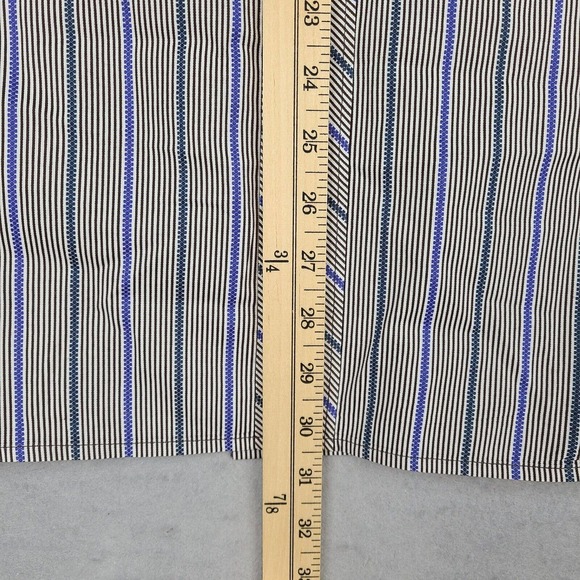 Tommy Bahama Shirt Men's Large White‎ Black Blue Striped Long Sleeve Button Down - Picture 11 of 11